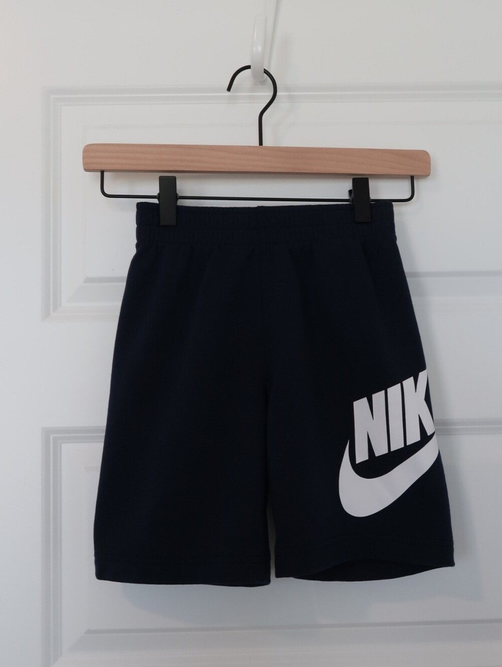 Nike Boy Shorts In Navy Blue With Bold White Logo Size 6-7 Years